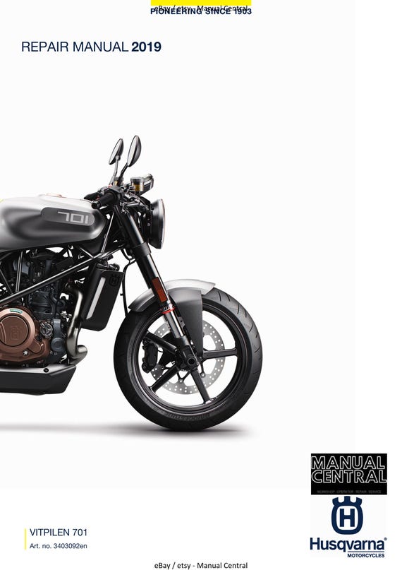 Husqvarna 2019 - Vitpilen 701 - Workshop Service Repair Manual