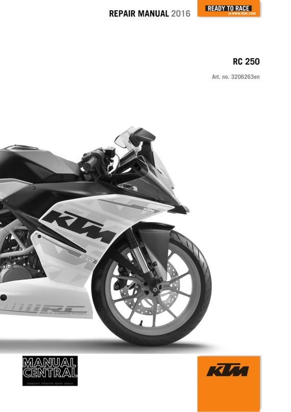 KTM 2016 - RC 250 - Service Workshop Repair Manual