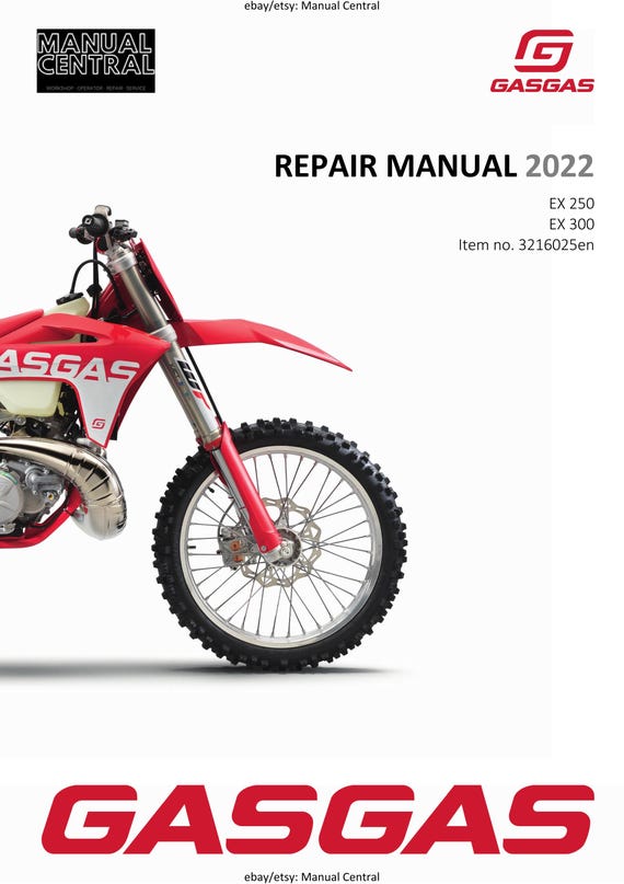 GasGas 2022 - EX 250 300- Service Workshop Repair Manual