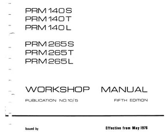 PRM - Hydraulic Marine Gearbox - 140S 140T 140L 265S 265T 265L - Workshop Service Repair Manual