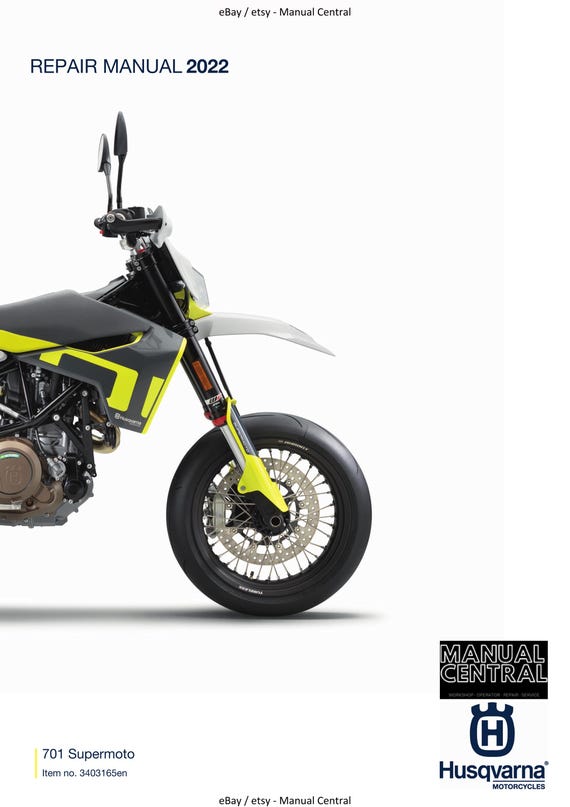 Husqvarna 2022 - 701 Supermoto Eu edition - Service Workshop Repair Manual
