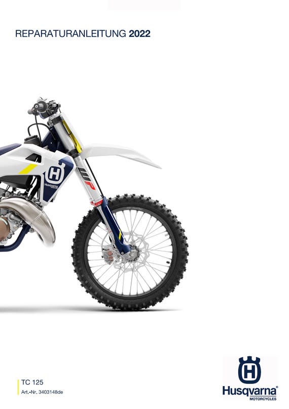 German Language - Husqvarna 2022 - TC 125 - Reparaturanleitung
