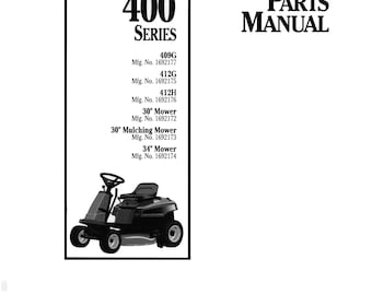 Agco Allis - 400 Series - Parts Manual - 409G 412G 412H 30" 34" Mulching Mower