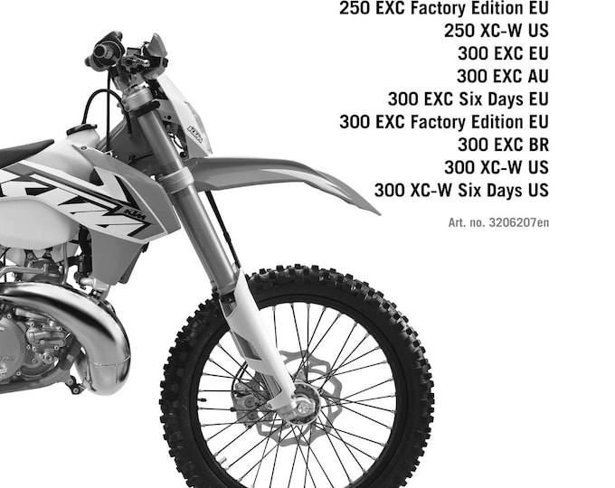 KTM 2015 - 250 300 Exc Six Days Factory Edition Xc-w - Service Workshop Repair Manual
