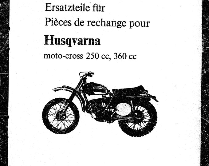 Husqvarna 1966 1967 Motocross 250 - 1967 Motocross 360 - Parts Manual