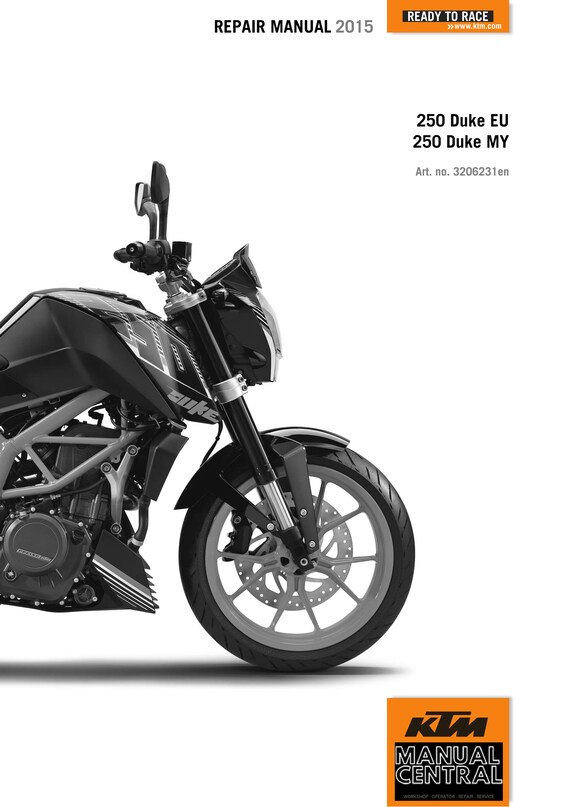 KTM 2015 - 250 Duke EU MY - Service Workshop Repair Manual