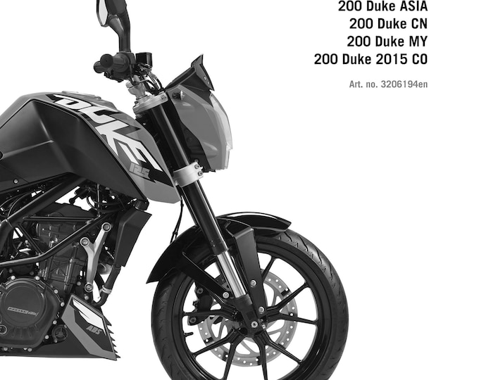 KTM 2014 - 125 200 Duke - Service Workshop Repair Manual