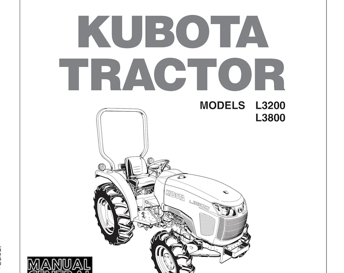 Kubota Tractor - L3200 L3800 Operator Manual User Guide