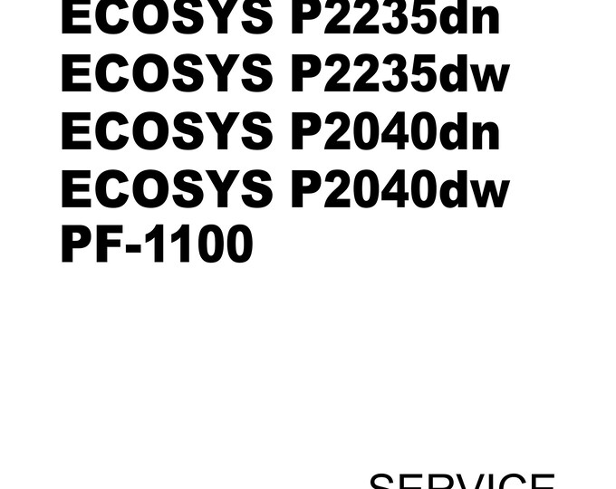 PDF - Kyocera Ecosys P2235dn P2235dw P2040dn P2040dw PF-1100 - Service Workshop Repair Manual - Jan 2017