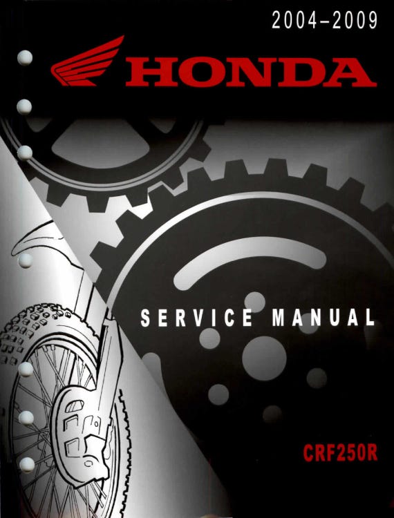 Honda CRF250R 2004 2005 2006 2007 2008 2009 - Workshop Service Repair Manual