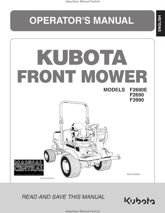 Kubota Front Mower - Operator Manual - F2690E F2690 F3990