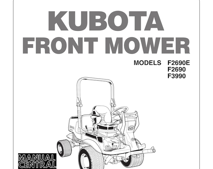 Kubota Front Mower - Operator Manual - F2690E F2690 F3990