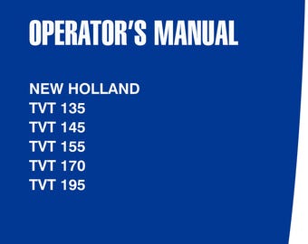 Manual del operador de New Holland TVT 135 145 155 170 195