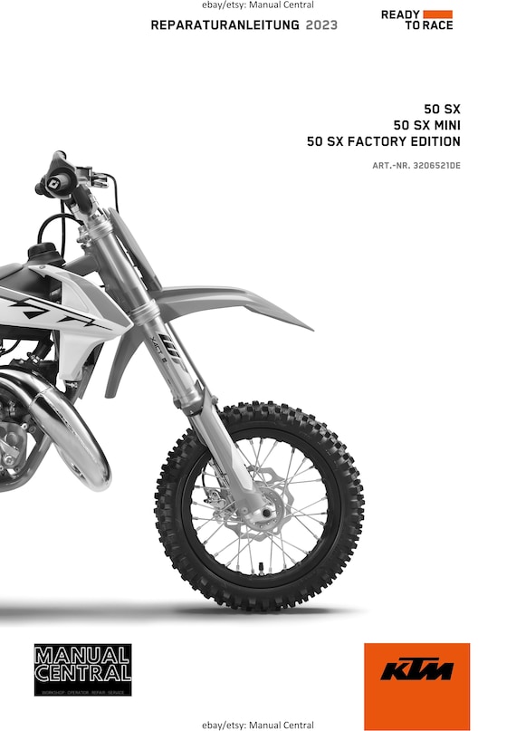 German Language - KTM 2023 - 50 Sx Mini Factory Edition - Reparaturanleitung - Service Workshop Repair Manual