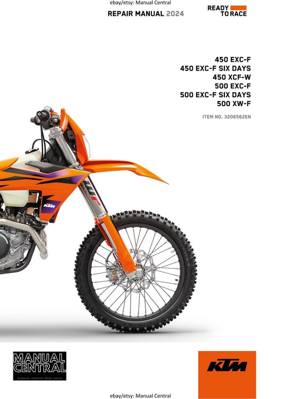 KTM 2024 - 450 500 Exc-f Six Days Xcf-w Xw-f- Service Workshop Repair Manual