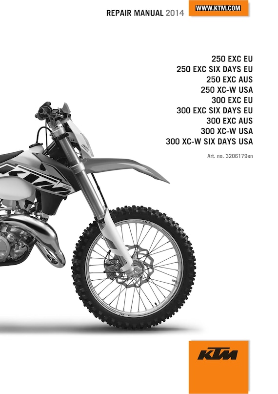 KTM 2014 - 250 300 Exc Six Days Xc-w - Service Workshop Repair Manual