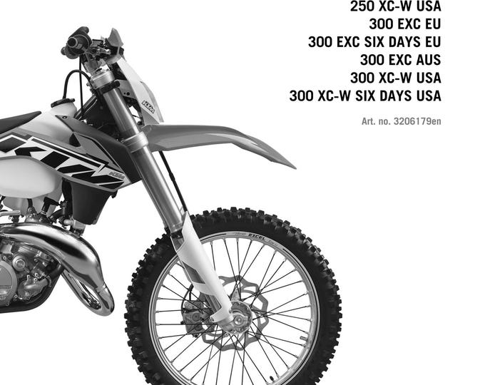 KTM 2014 - 250 300 Exc Six Days Xc-w - Service Workshop Repair Manual