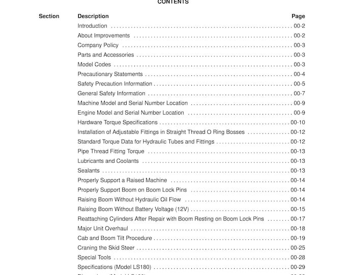 New Holland - Skid Steer LS180 LS190 - Workshop Service Repair Manual