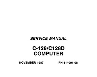 Commodore 128 c128 c128D - Service Workshop Repair Manual