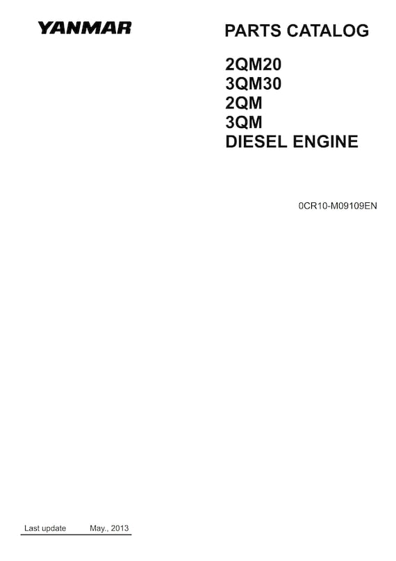 Yanmar Diesel Engine 2QM20 3QM30  2QM 3QM Parts Manual