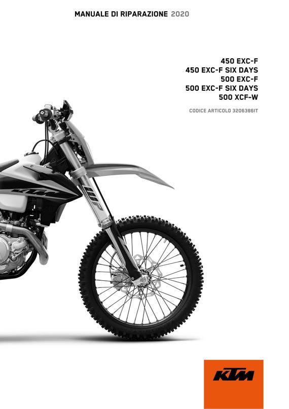 Italian Language - KTM 2020 - 450 500 Xcf-w Exc-f Six Days - Manuale Di Riparazione
