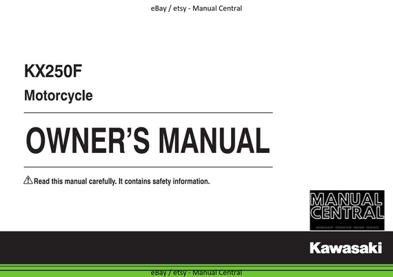 Kawasaki 2017 - KX250F - Owners Manual