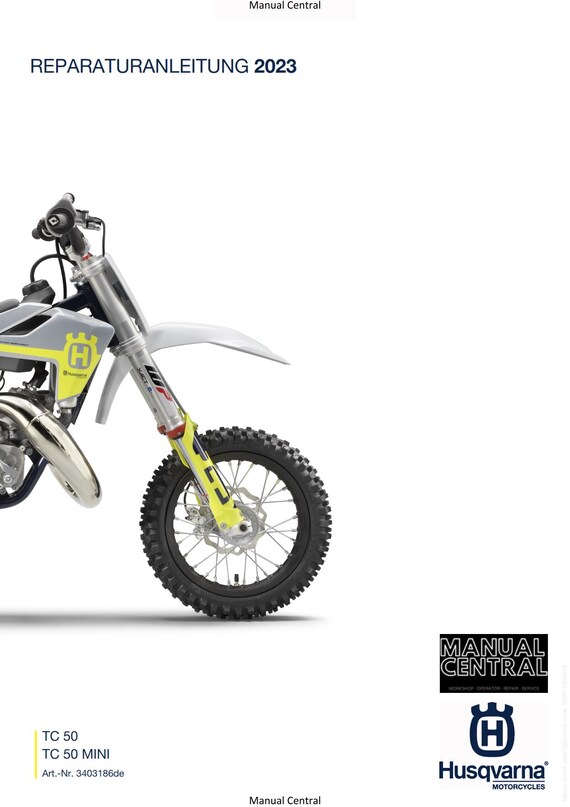 German Language - Husqvarna 2023 - TC 50  Mini - Reparaturanleitung