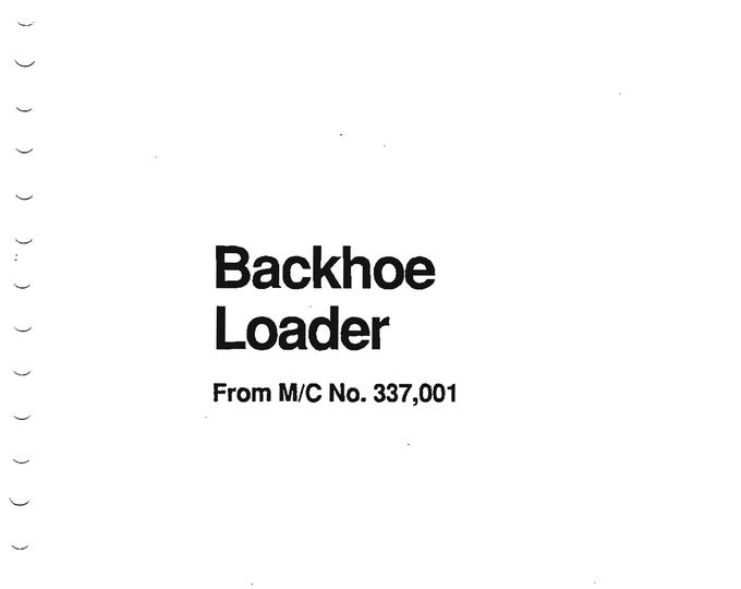 JCB Backhoe excavator Loader 200 series - from Machine number 337001  Service Workshop Repair Manual