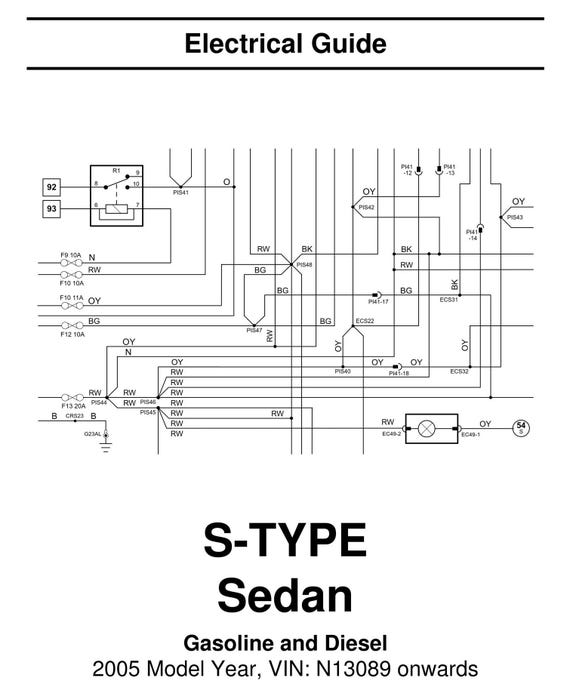 Jaguar S-Type -2005 Model Year - Electrical Guide - Circuit Wiring Diagrams