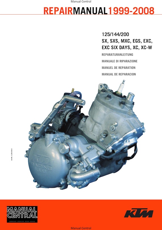 KTM 1999 to 2008 - 125 144 200 Sx Sxs Mxc Egs Exc Six days Xc Xc-w - Engine Service Workshop Repair Manual