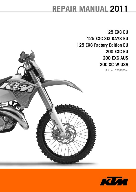KTM 2011 - 125 200 Exc Six Days Factory Edition Xc-w - Service Workshop Repair Manual