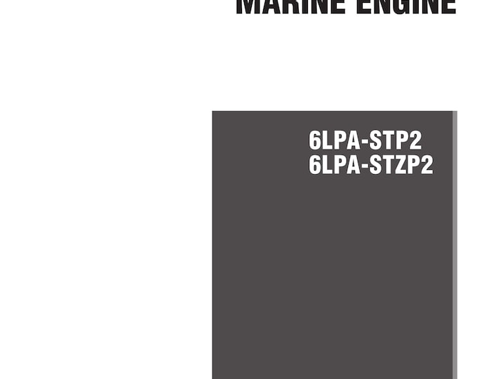 Yanmar Marine Engine - 6LPA STP2 STZP2 Operation Manual