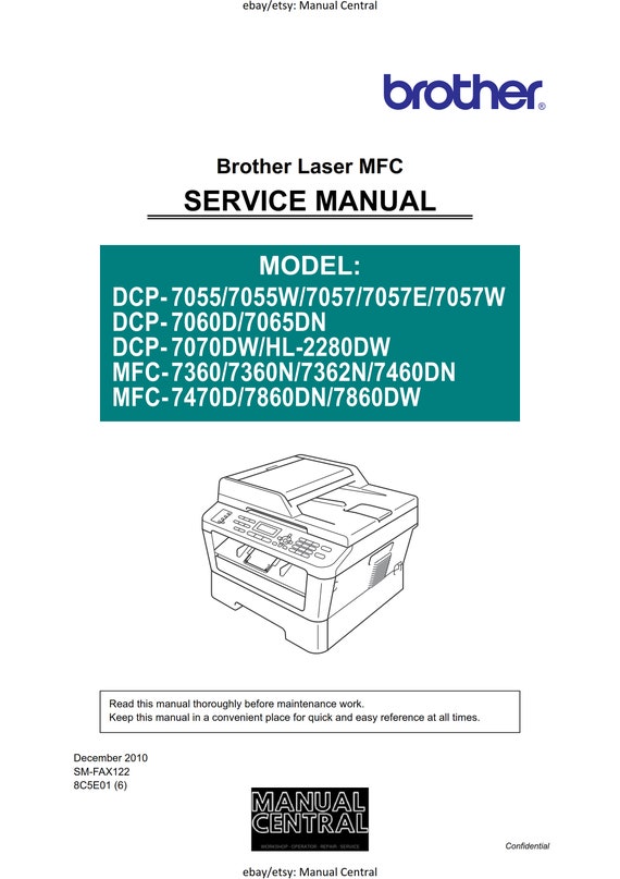 Brother Laser MFC - DCP 7055 7055W 7057 7057E 7057W 7060D 7065DN 7070DW 7070HL Hl-2280DW - Workshop Service Repair Manual