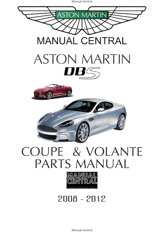Aston Martin DBS Coupe & Volante 2008 2009 2010 2011 2012 Parts Manual