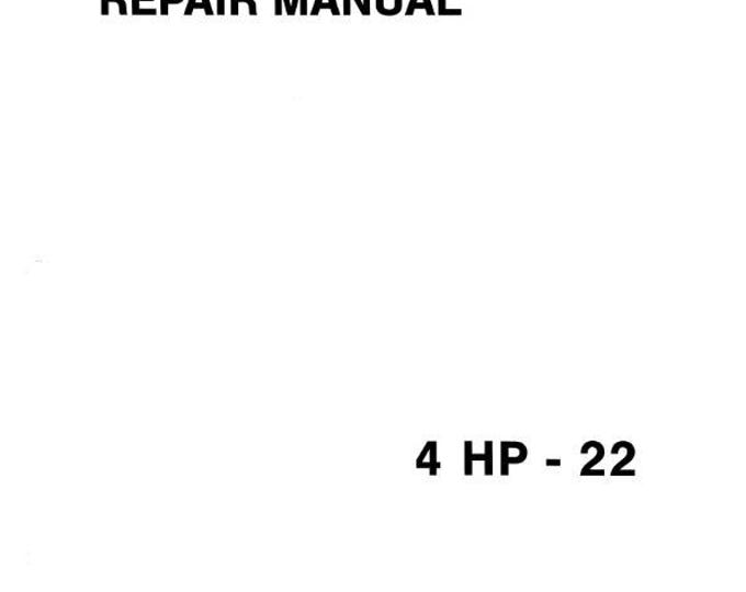 ZF 4 HP 22 - 4HP22 - Service Workshop Repair Manual