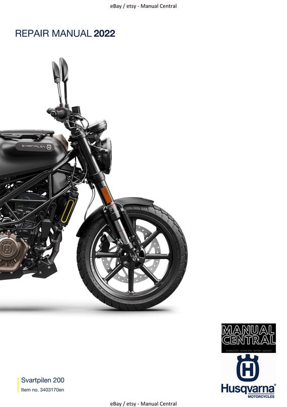 Husqvarna 2022 - Svartpilen 200 - Service Workshop Repair Manual