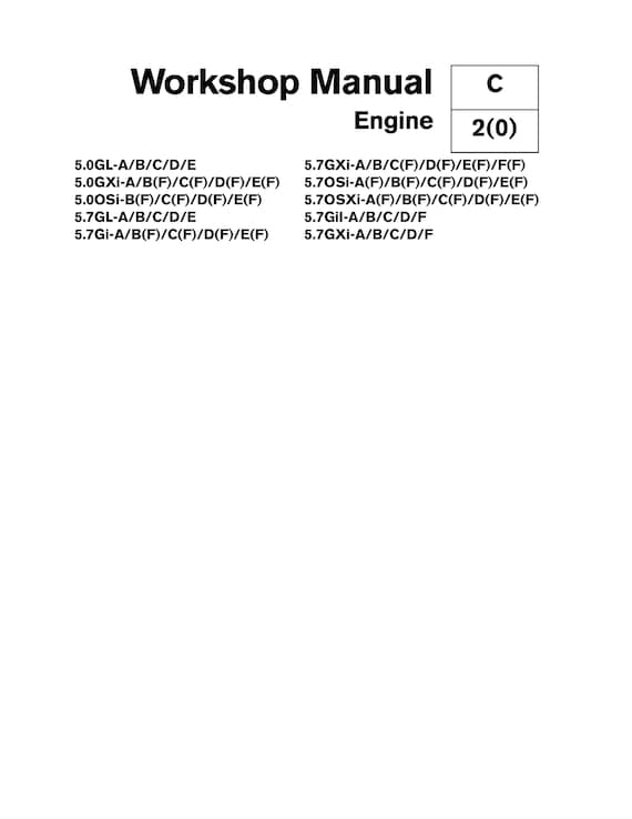 Volvo Penta - Engine - 5.0 5.7 GL Gi GXi OSi OSXi Gil - Workshop Service Repair Manual - 2004 Edition