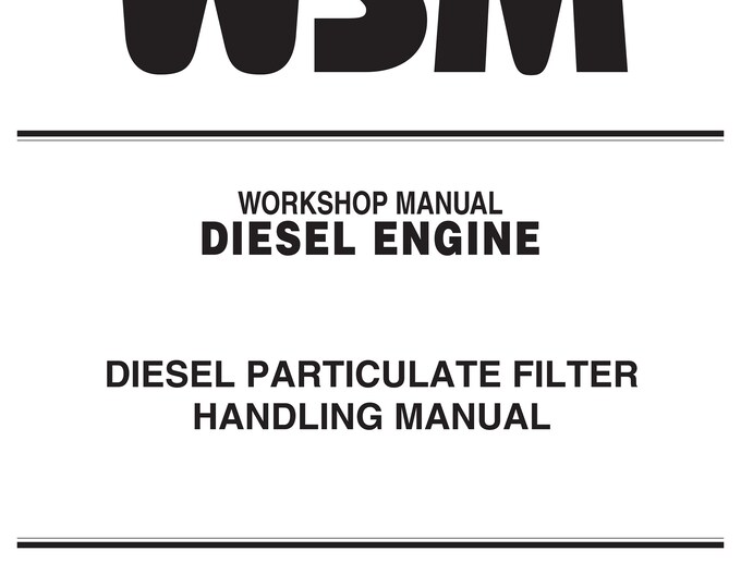Kubota Diesel Engine - DPF - Diesel Particulate Filter Handling Manual - Workshop Manual