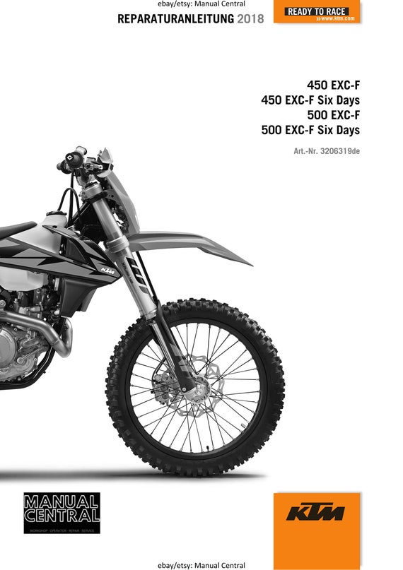 German Language - KTM 2018 - 450 500 Exc-f Six Days - Reparaturanleitung - Service Workshop Repair Manual