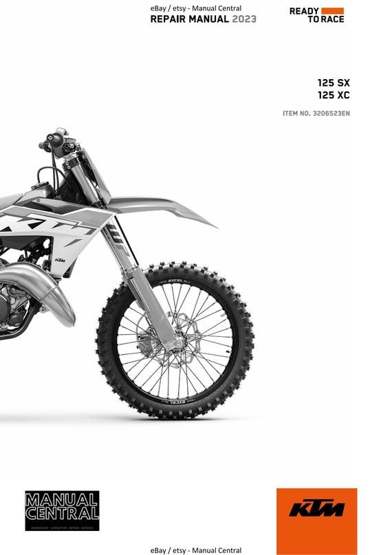KTM 2023 - 125 SX XC - Service Workshop Repair Manual