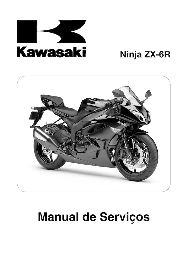 Portugese Language - Kawasaki Ninja ZX-6R - 2009 to 2012 - Manual de Servicos - ZX600R9 ZX600RA ZX600RB ZX600RC