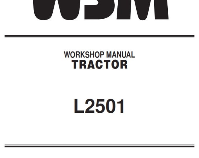 Kubota Tractor - L2501 - Workshop Service Repair Manual