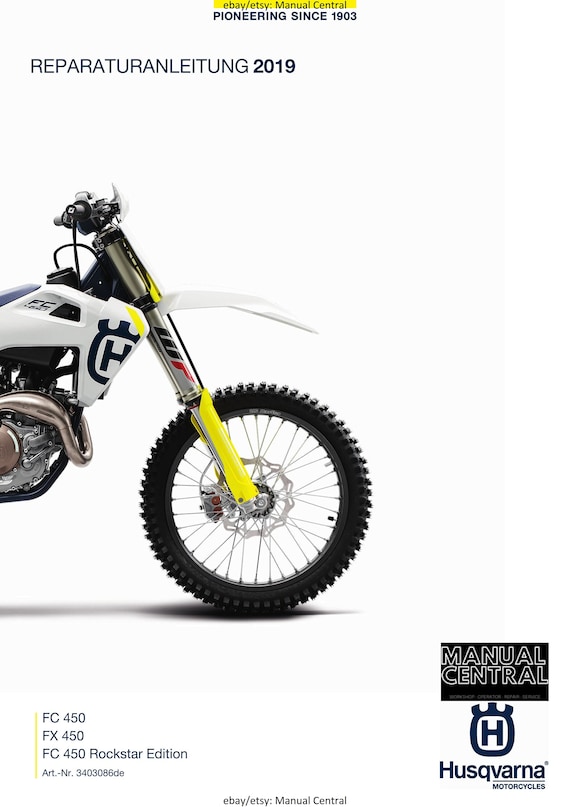 German Language - Husqvarna 2019 - Fc Fx 450 Rockstar - Reparaturanleitung