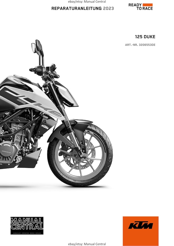 German Language - KTM 2023 - 125 Duke - Reparaturanleitung - Service Workshop Repair Manual
