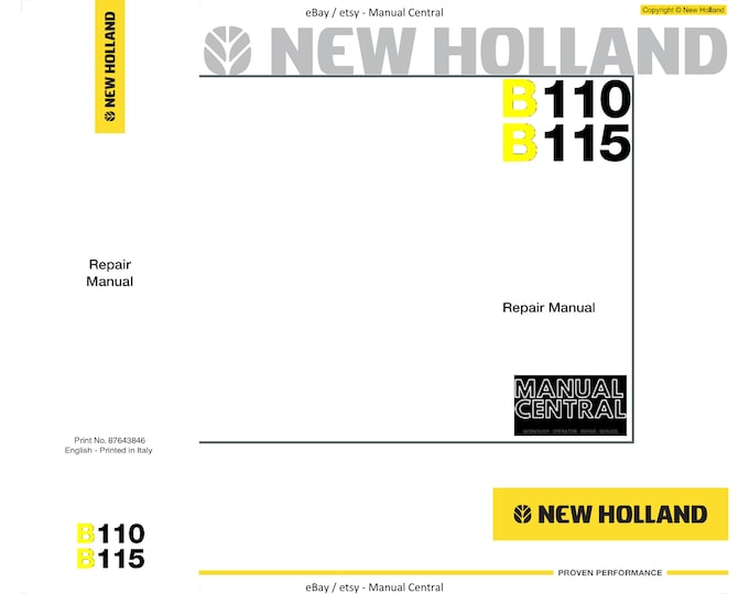 New Holland - B110 B115 - Workshop Service Repair Manual