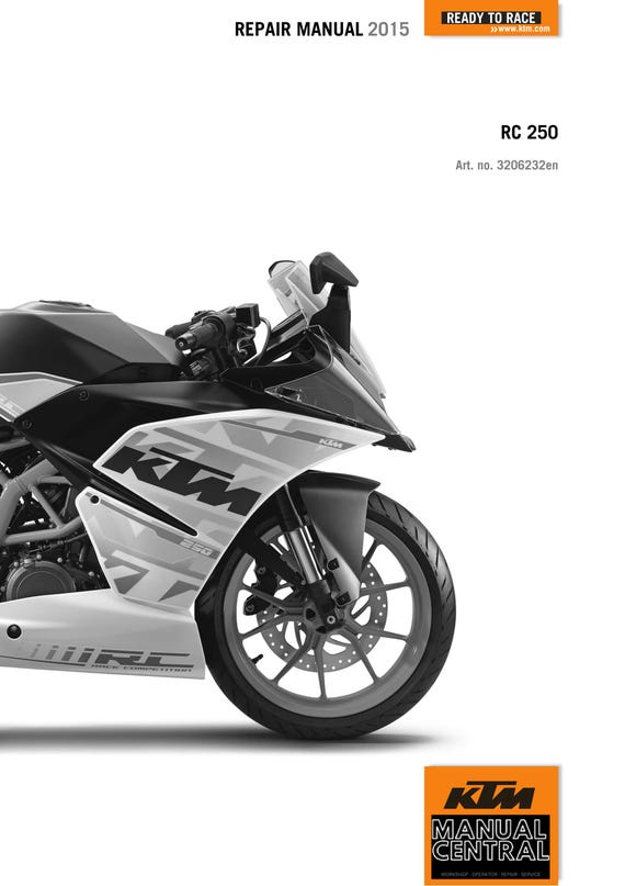 KTM 2015 - RC 250 - Service Workshop Repair Manual