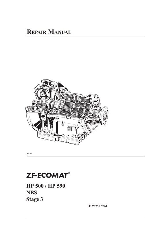 ZF Ecomat HP 500 590 - NBS - Stage 3 - Service Workshop Repair Manual