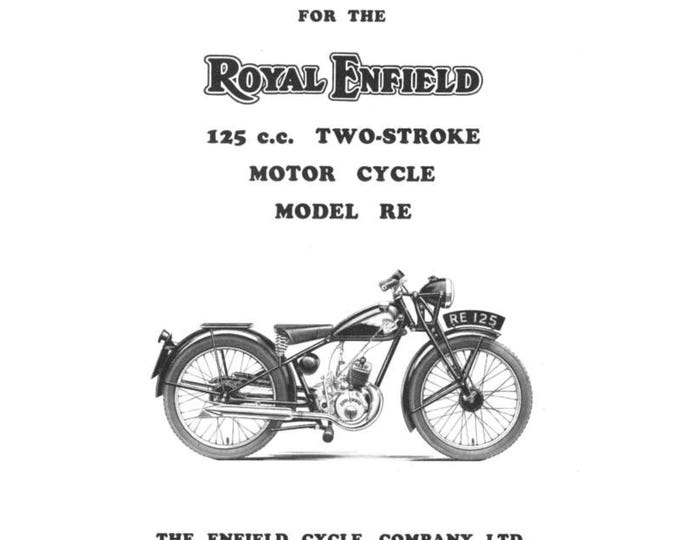 1945 to 1950 Royal Enfield 125cc Two Stroke Model RE- Workshop Service Repair Manual