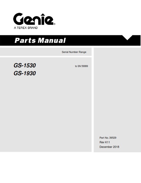 Genie - Parts Manual - Gs-1530 Gs-1930