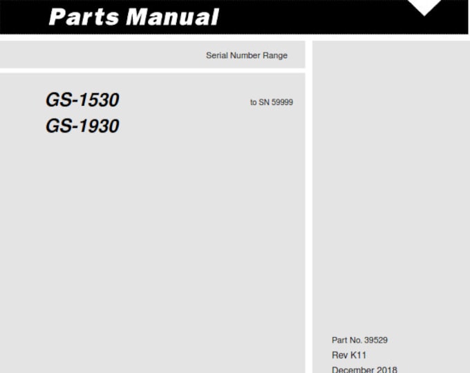 Genie - Parts Manual - Gs-1530 Gs-1930